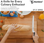 10-Inch Offset Serrated Bread Knife, Premium High Carbon Stainless Steel Blade Knife for Bread with Ergonomic Handle, NSF Certified, DT-31 Series, Black