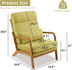 Karl home Accent Chair High Back Mid-Century Modern, Green