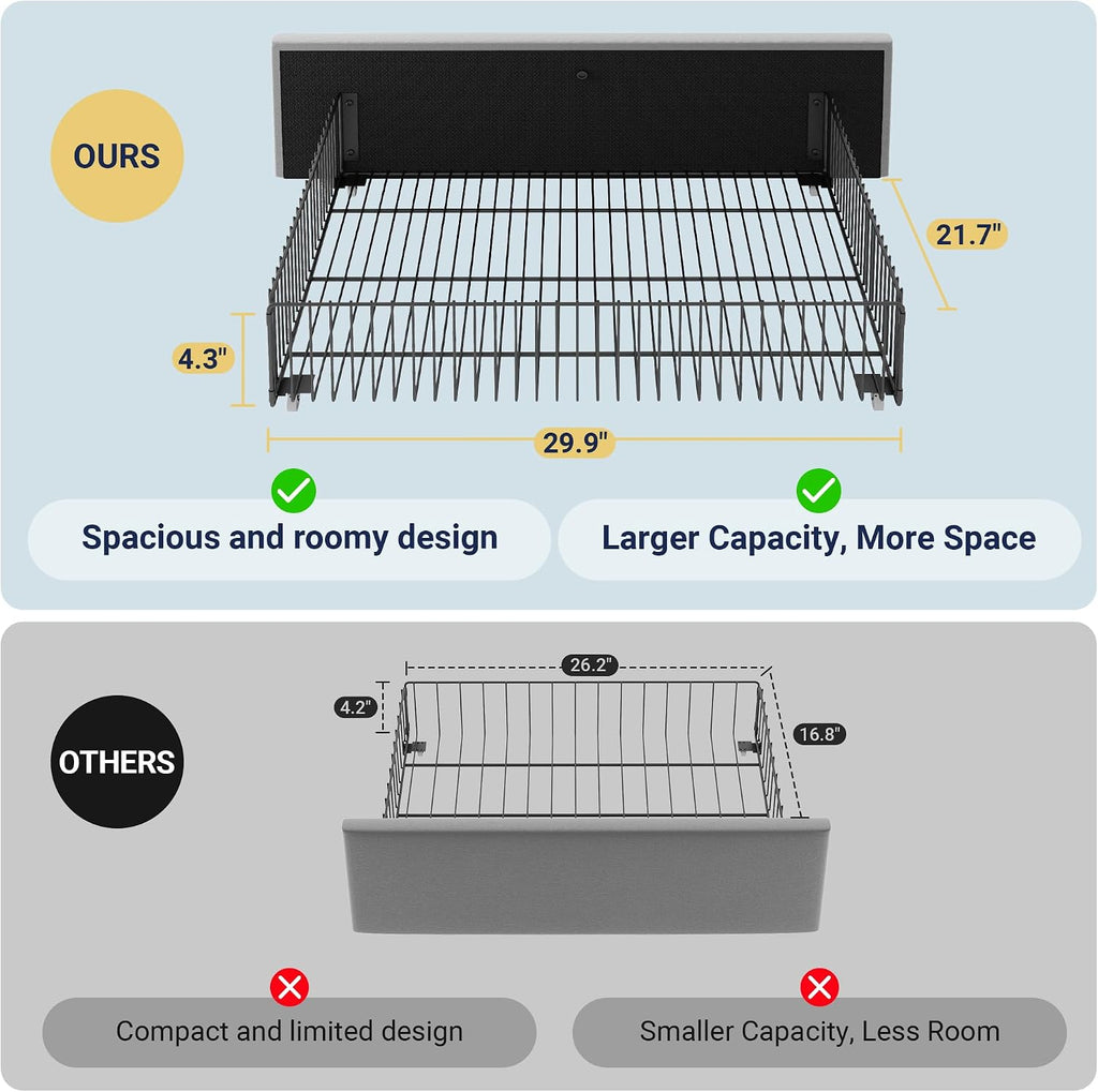 Allewie Modern Full Size Platform Bed Frame with 4 Storage Drawers