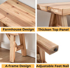 Solid Wood Entryway Bench, 30" Rustic Small Wooden Bench Narrow Farmhouse Wood Bench Seat Entry Way Bench Indoor for Living/Dining Room, Small Hallway Bench, Porch, Handcrafted, Natural