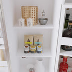 AIEGLE Kitchen Storage Cabinet with Doors & Rotatable Shelves, 72" Tall Food Pantry Cabinet with 9-Tier Shelves, Modern Multi-Layer Storage Cupboard for Dining Room, Craft Room, White