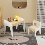 Table and Chair Set for Boys and Girls, Smooth MDF Wood, Scaled-Down Size, Multi-Use Desk for Study, Play & Dining at Home and Classroom, Easy Assembly