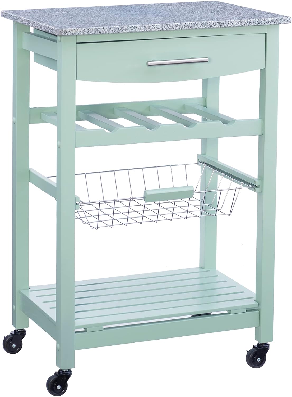 Linon Kitchen Island, Green, 15.75 x 22.83 x 33.86 Inches