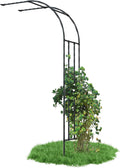 Half Garden Arch Trellis, Trellis Arch for Climbing Plants Outdoor, 7.9FT MetalGarden Arbor, Garden Trellises for Patio Lawn Backyard, Large Garden Archway Decoration Black 23.6" x 94.5in