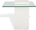 SAFAVIEH Couture Collection - Sophibeth Ivory Concrete and Glass Accent Table, Contemporary Modern Side Table, Sculptural Display Design (SFV2610A)