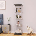 LFT HUIMEI2Y 4-Tier Glass Display Cabinet with Lock, Display Case Black