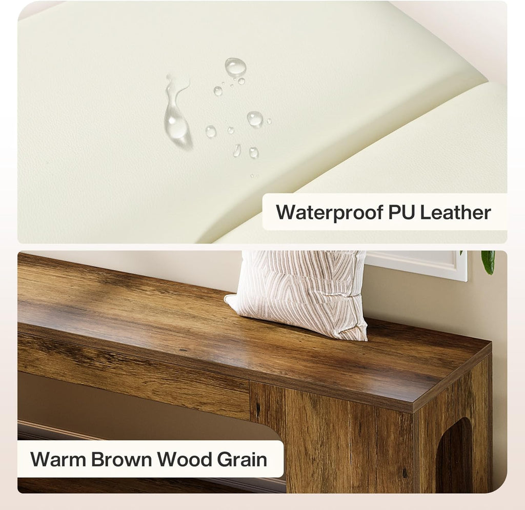 Tribesigns L Shaped Corner Bench, 47.24" Farmhouse Breakfast Nook Bench with Removable Seat Cushion, Corner Bench for Kitchen, Dining Room, Living Room