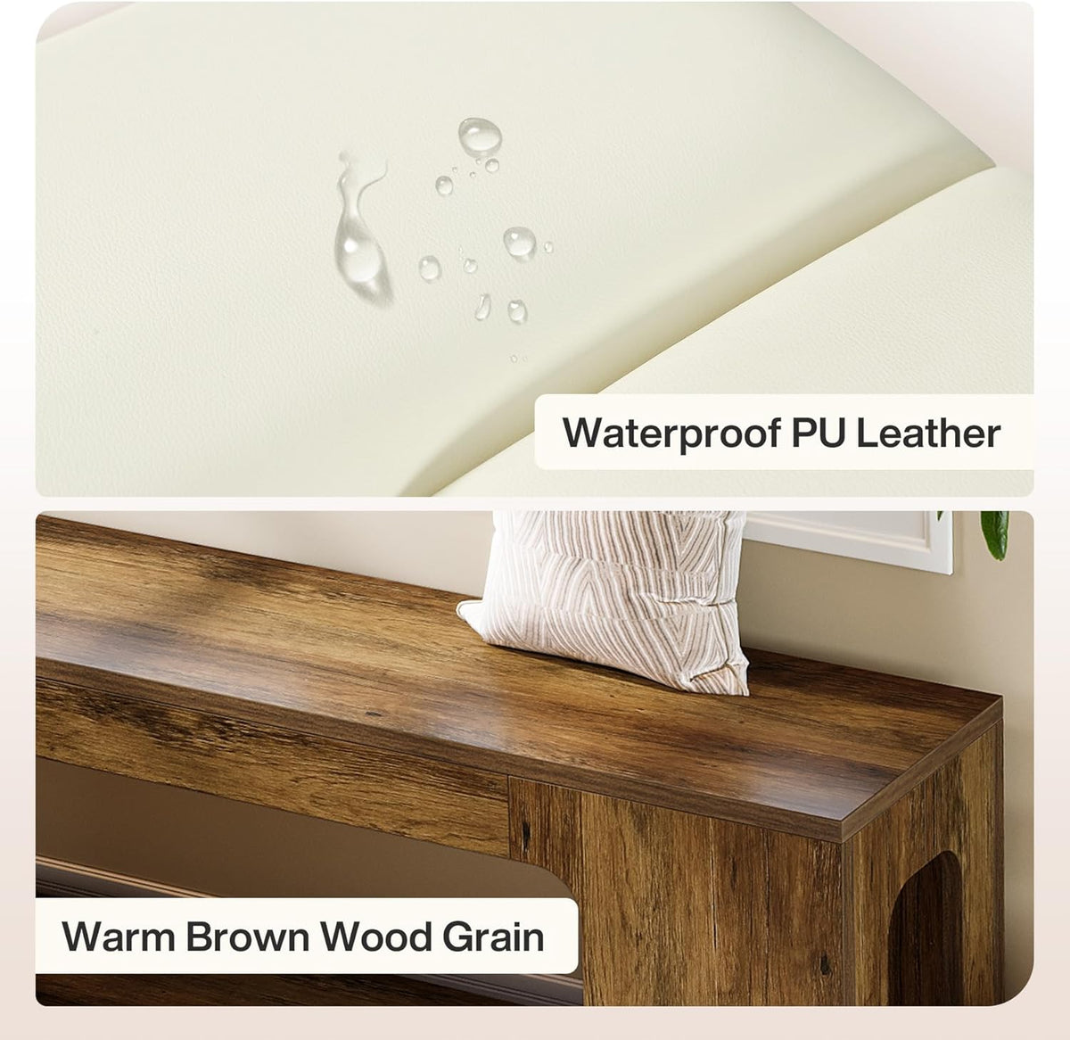 Tribesigns L Shaped Corner Bench, 47.24" Farmhouse Breakfast Nook Bench with Removable Seat Cushion, Corner Bench for Kitchen, Dining Room, Living Room