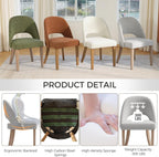 Wooden Dining Chairs Set of 6, Upholstered Modern Chenille Dining Room Chair Kitchen Chairs, Comfy Farmhouse Dinner Chair for Kitchen Dining Room, Grey