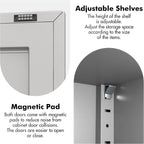 Coolsun 46" H Metal Pantry Cabinet, Metal Storage Locker with Door and 2 Adjustable Shelves, Food Pantry Cabinet for Living Room, Dining Room, Home Office