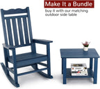 Stoog All-Weather Patio Rocking Chairs Set of 2, Outdoor Rocking Chair with 400 lbs Support, Porch Rocker, Rocking Chairs for Porch, Backyard, Garden and Deck, Blue