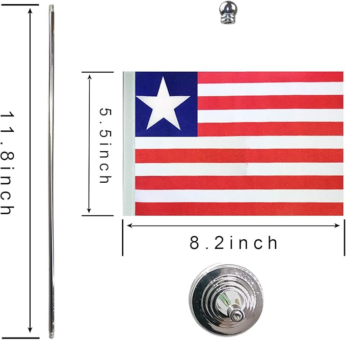 GentleGirl.USA Liberia Table flags Stick Small Mini Liberian Flag Office Table Flag on Stand with Stand Base, International Festival Decoration,Liberian Theme Party Decoration,Home Desk Decoration