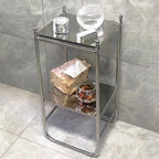 Stainless Steel Side Table,mid-Century Modern Nightstand,Minimalist 3 Tier Storage Shelf for Bathroom Bedroom Kitchen Livingroom Sofa