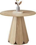 31.5" Round Dining Table for 2-4 People, Modern Small Kitchen & Dining Room Table with Pedestal Base, Space Saving Farmhouse Wood Table for Apartment & Small Spaces, Natural