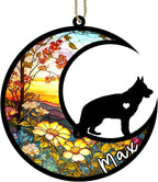 Personalized Dog Memorial, Custom Name German Shepherd Dog Christmas Ornament with Name, Custom Breeds, Pet Loss Light Catcher, Gifts for Lovers Loss of Pet Sympathy on Mothers Day Christmas
