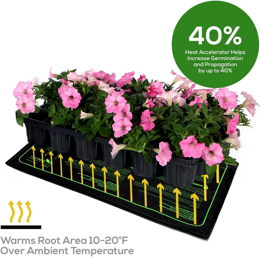 MET Certified Seedling Heat Mat, Seedfactor Waterproof Durable Germination Station Heat Mat, Warm Hydroponic Heating Pad for Indoor Home Gardening Seed Starter