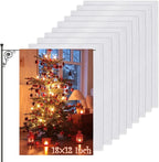 10Pcs Blank Garden Flags, Anglecai 18×12 Inch Polyester Blank Garden Flag for Sublimation White Flags for Heat Transfer Vinyl DIY Lawn Flags for Embroidery Yard Home Holiday Decoration