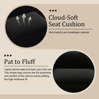 Modular Sectional Sofa Cloud Couch,Down Filled Comfy Cloud Modern Sofa,Black Linen L Shape Oversized Couch Cushion Covers Removable Furniture for Living Room