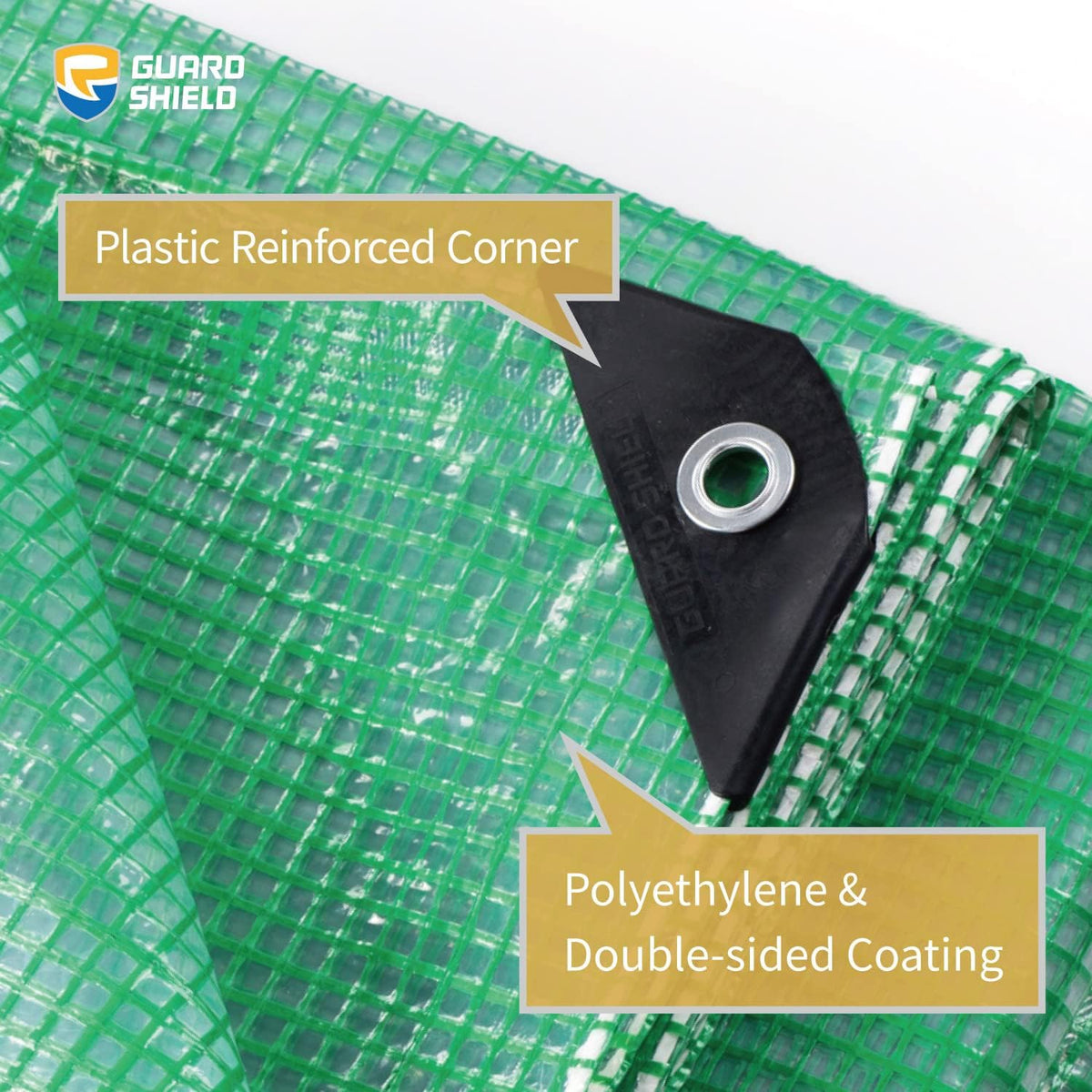 GUARD SHIELD Clear Green Tarp Heavy Duty 6x8 Feet Waterproof for Greenhouse Outdoor Garden Poly Cover UV Resistant 3x3 Weave 10mil