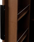 KEIKI 63" Tall Kitchen Pantry Storage Cabinet with Door-Side Rack & Shelves, Freestanding Wood Hutch Food Pantries Cupboard for Coffee Bar, Dining Room