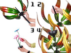 Solar Butterfly Tulips 69 Inch Wind Catcher for Yard Kinetic Wind Spinner with Garden Stake, 360 Swivel Butterfly Tulips Outdoor Wind Sculpture Spinners Metal Windmill-Kinetic Garden Decoration