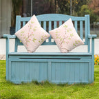Deck Box Storage Bench, Patio Furniture, Solid Wood, Waterproof, with Armrest, 2-Person Outdoor Bench for Garden, Porch, Poolside for Porch, Backyard and Park(C)