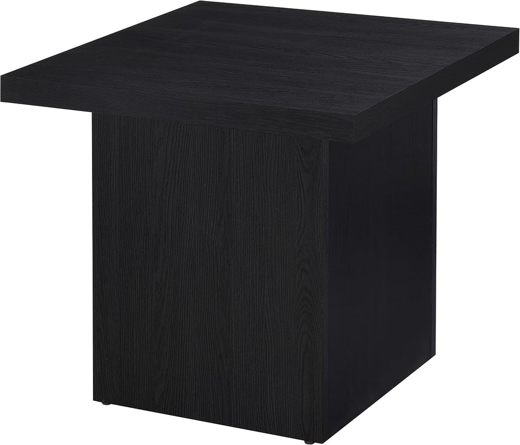 Coaster Home Furnishings - Devar - Wood - Square End Table with Thick Top, Plinth Base, and Blocky Frame - Living Room - 23.5-Inch - Black - 706277