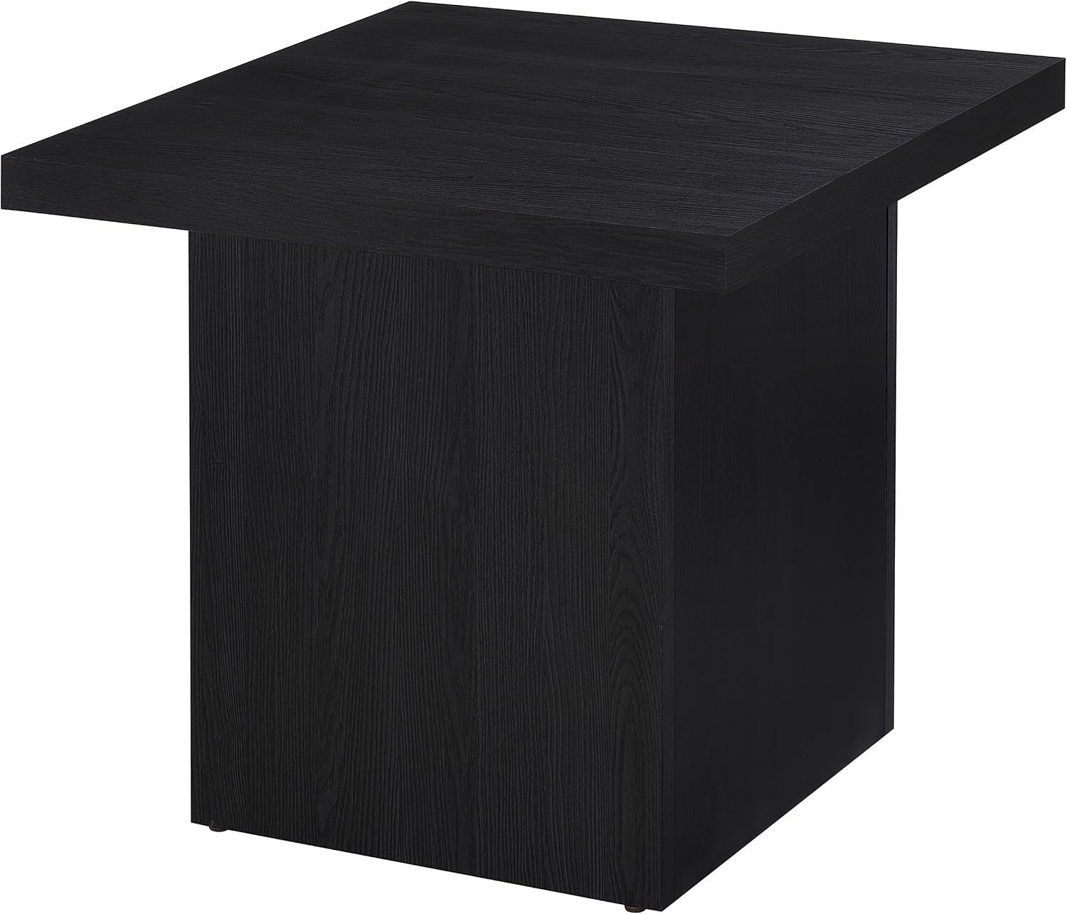 Coaster Home Furnishings - Devar - Wood - Square End Table with Thick Top, Plinth Base, and Blocky Frame - Living Room - 23.5-Inch - Black - 706277