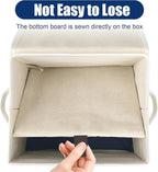 Small 8 Quart Linen Fabric Foldable Storage Bin Cube Organizer Basket with Lid & Handles, Collapsible Decorative Box Container for Home, Dorm, Closet (Navy Blue & White, 10"x8"x6", 6-Pack)