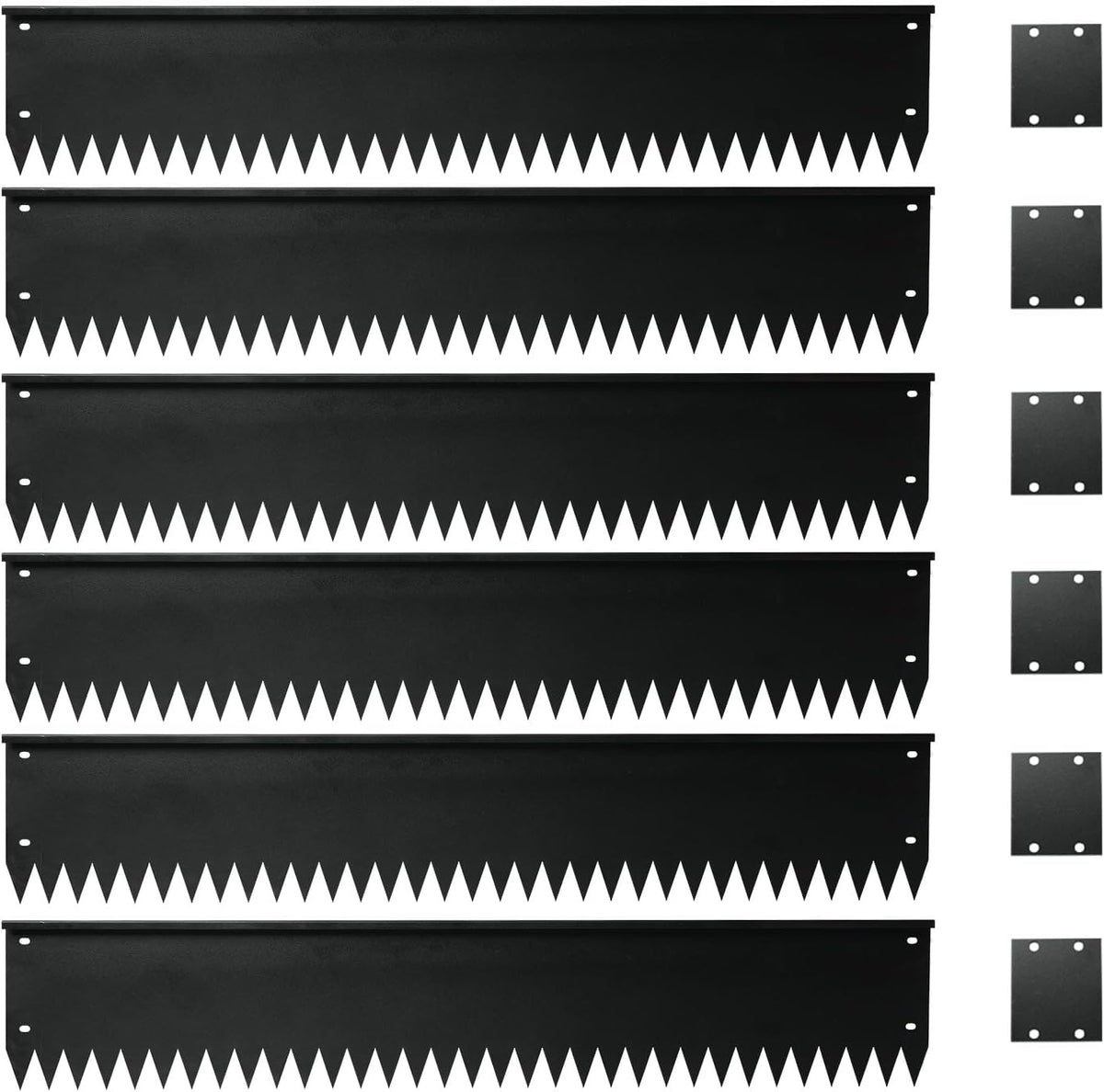 Steel Garden Edging with Top Bending Protection Metal Lanscape Edging Steel Lawn Edging 40 inch Strips, 6 inch Depth 90 Degree Bend for Garden,Lawn,Backyard, 6 Pack (6 inch-90 Degree Bend, Black)