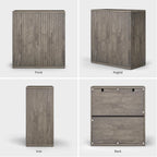 Fluted Sideboard Buffet Cabinet with Storage, Wood Sideboard Cabinet with Doors, Small Credenza Buffets & Sideboards for Kitchen, Accent Cabinets for Entryway Living Room Hallway Home, Grey