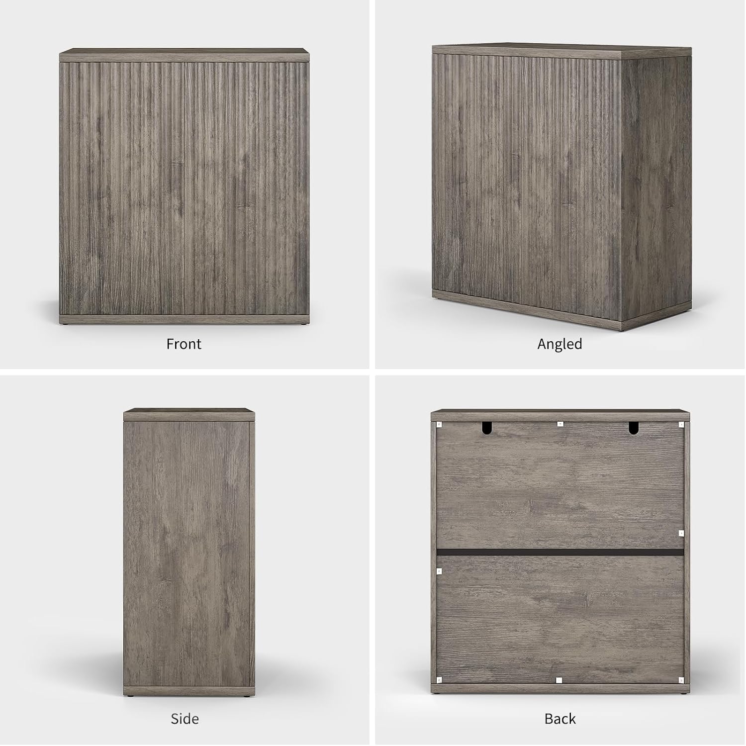 Fluted Sideboard Buffet Cabinet with Storage, Wood Sideboard Cabinet with Doors, Small Credenza Buffets & Sideboards for Kitchen, Accent Cabinets for Entryway Living Room Hallway Home, Grey
