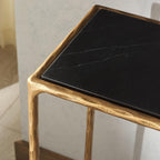 SAFAVIEH Couture Collection Jessa Brass Base & Black Marble Top Rectangular Console Table, Fully Assembled