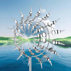 Magical Metal Windmill, Garden Spinners Outdoor, Wind Spinners Outdoor, 360° Metal Windmill for Yard Garden, Wind Powered Sculptures and Spinners for Decor (1Pcs Silver Windmill)