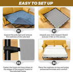 MYLIFESION Sleeper Sofa Support Board, Queen Size (54”x64”) | Sofa Bed Board for Pull Out Couch, Folds Up with Frame, Under Mattress Bar Shield