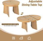 LUMISOL 5-Piece Round Dining Table Set for 4, Extendable Kitchen Table Set with 4 Upholstered Chairs, Kitchen Table and Chairs Set for Dining Room, Kitchen, Natural Wood Wash