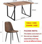 55'' Dining Table Set for 4, 4 Chair Dining Table Set | Dinner Table Set for 4,Modern Wood Kitchen Table with Fabric Chairs Set of 4,Ideal for Kitchen Dining Room