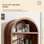 Ieejdn 71" Tall Arched Kitchen Pantry,Modern Fluted Wood Storage Cabinet with Doors,Adjustable Shelves,Organizer, Versatile Cupboard for Kitchen,Living Room,Dining Room,Bathroom,Walnut