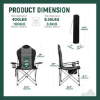 OUTSIDER Folding Camping Chair for Adults Heavy Duty – Supports 400 lbs, Portable Chair with Cup Holder, Side Pocket & Large Rear Mesh Storage Bag, Lightweight Lawn Chair for Camping (Style-4, 2)