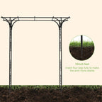 OUSHENG 7FT Garden Arch Arbor, Steel Frame Stand Trellis for Climbing Plants, Outdoor Archway Gate for Wedding Ceremony Decoration Party Vines Lawn Courtyard Patio Backyard