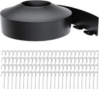 Landscape Edging 4 Inch Tall 80FT with 100Pcs Metal Spikes, Plastic Garden Edging Border Landscape Edging Border Lawn Edging for Landscaping, Flower Bed, Yard