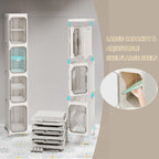 Narrow Slim Bathroom Storage Cabinet with Wheels, 4-Tier White | Tool Free Assembly, Adjustable Shelves, Fits for Narrow Spaces, Reinforced Stability, Magnetic Clear Door