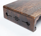 Low Wood Stool, Rectangular Bed Step Stool, Large Surface Step Ladder for Kitchen & Bathroom, Foot Rest Stool Under Desk, Portable Bed Table for Laptop and Tea
