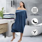 Hailea Navy Bath Towels Set 35x70 Inches - Luxury 600 GSM Oversized Bath Sheet Towel,Extra Large Microfiber - Quick Dry,Highly Absorbent,Super Soft Shower Towels Spa Hotel Bathroom Towel Set (4-Pack)