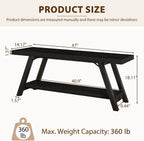 LVB Black Entryway Bench with Storage, Wood Bench for Entryway, 47 in