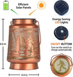 2 Pack Bigfoot Outdoor Solar Hanging Lanterns Waterproof LED Solar Lights Metal Decorative Lanterns for Garden, Patio, Courtyard, Backyard, Yard Decor Unique Bigfoot Gifts for Women Gardening