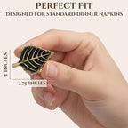 Set of 12 Rooster Napkin Rings for Farmhouse Decor | Premium Metal Leaf Dinnerware Napkin Holders | Thanksgiving, Christmas, and Easter Table Setting (Antique Gold) - ALPHA Living HOME