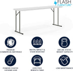 Flash Furniture 6 ft Plastic Folding Training Table, Granite White | Durable Construction, Commercial Use