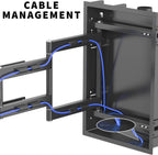 VIVO Recessed 50 to 75 inch LED LCD TV Wall Mount, Articulating Full Motion in-Wall TV Bracket for Flush Installation, Holds up to 110 lbs, Black, MOUNT-REC01