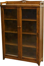 Crafters and Weavers Arts and Crafts Wood Curio Cabinet in Walnut
